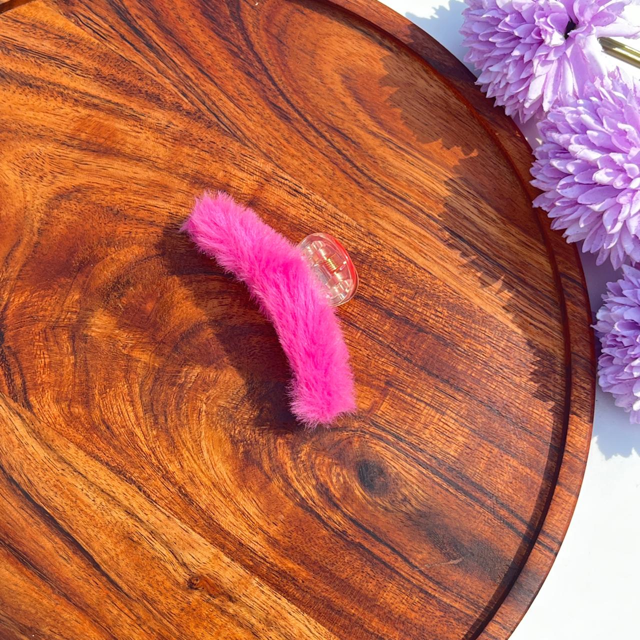 Soft pastel Fluffy Fur Claw Clips - Medium