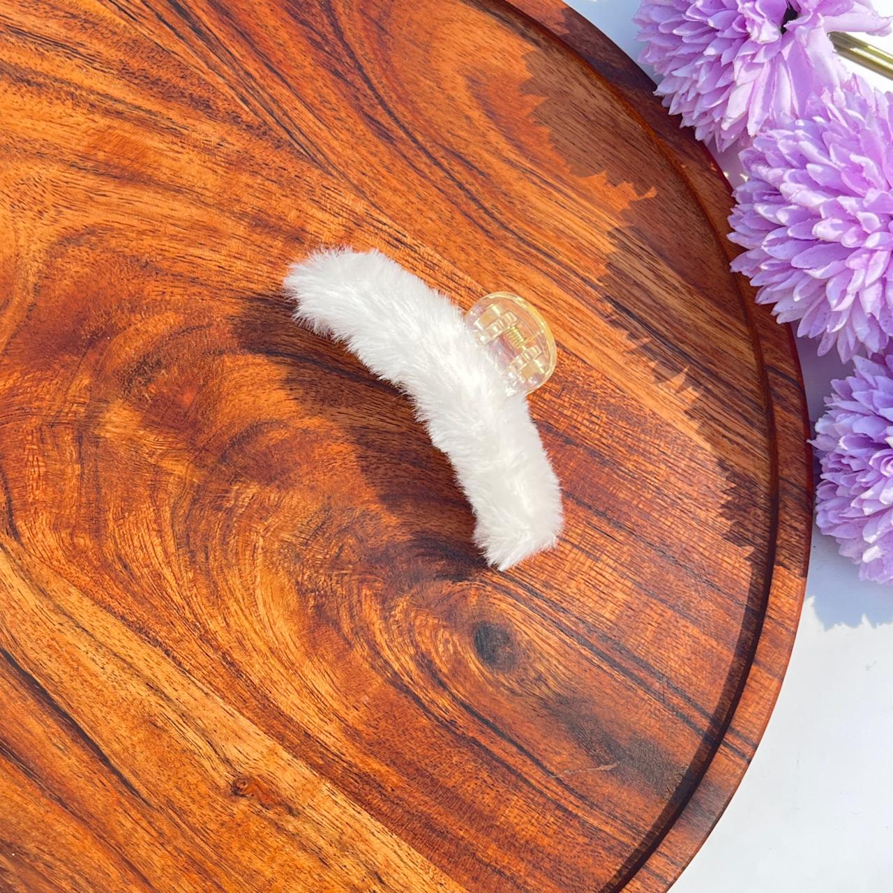 Soft pastel Fluffy Fur Claw Clips - Medium