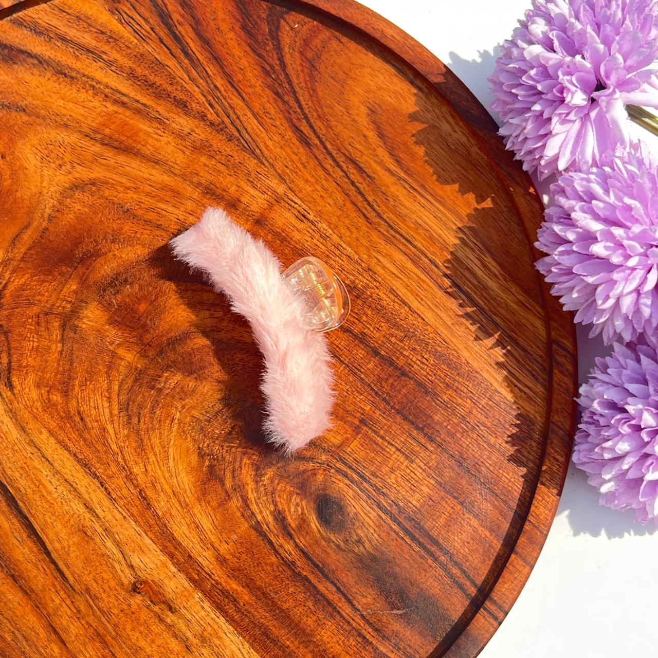 Soft pastel Fluffy Fur Claw Clips - Medium