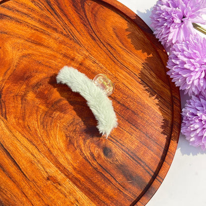 Soft pastel Fluffy Fur Claw Clips - Medium