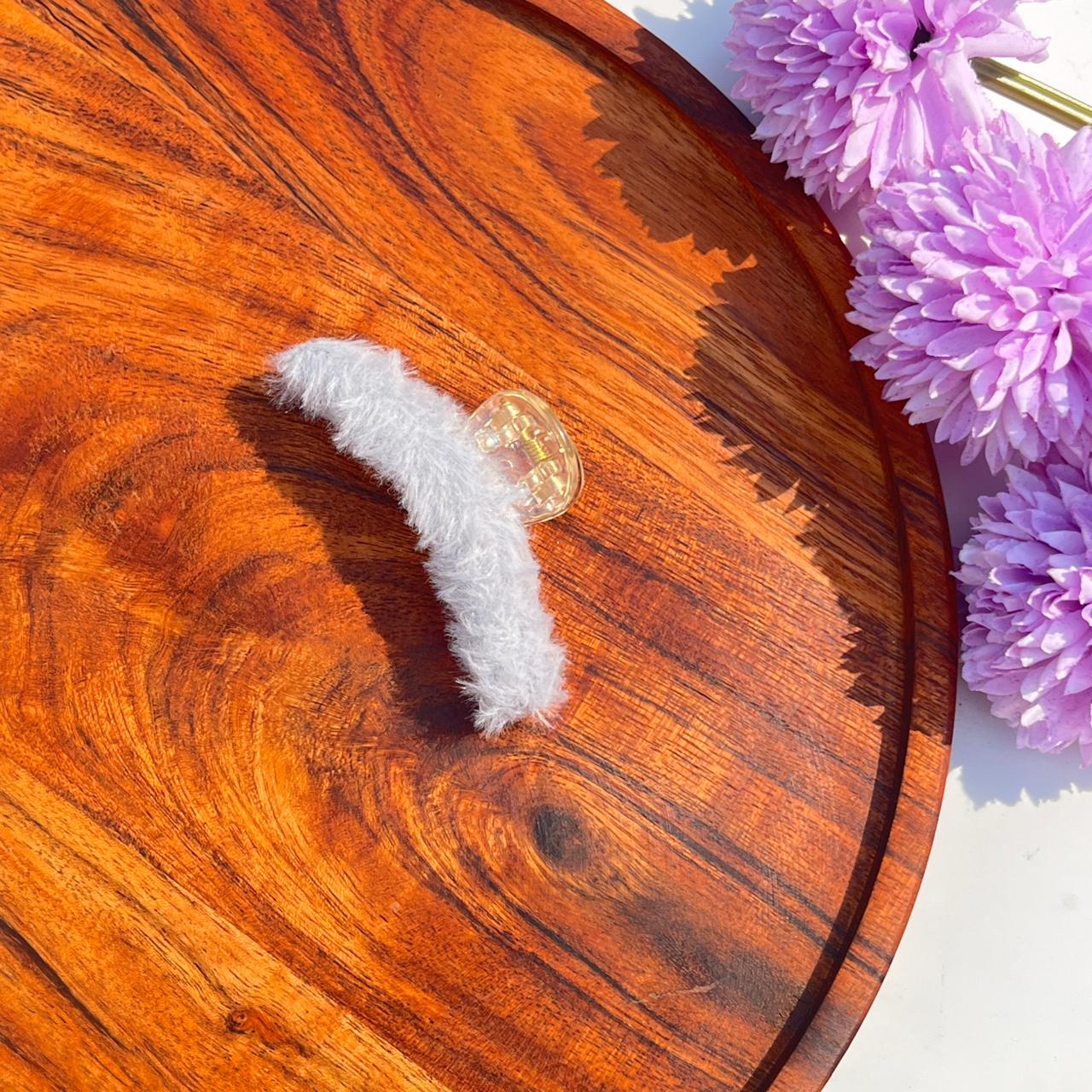Soft pastel Fluffy Fur Claw Clips - Medium