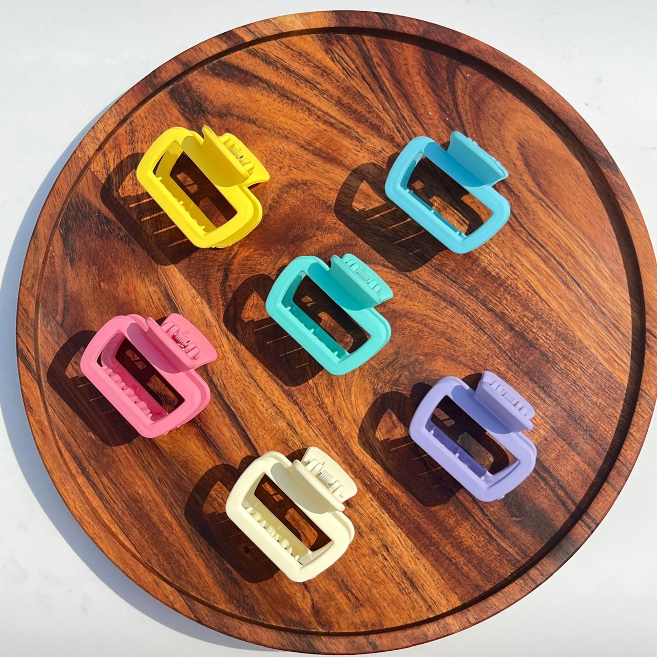 Pastel Matte Rectangle Claw Clips - Medium