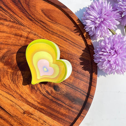 Pastel Heart Layer Claw Clips - Medium
