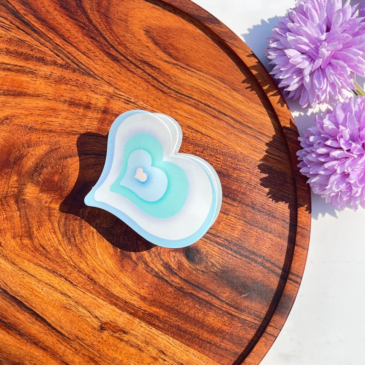 Pastel Heart Layer Claw Clips - Medium