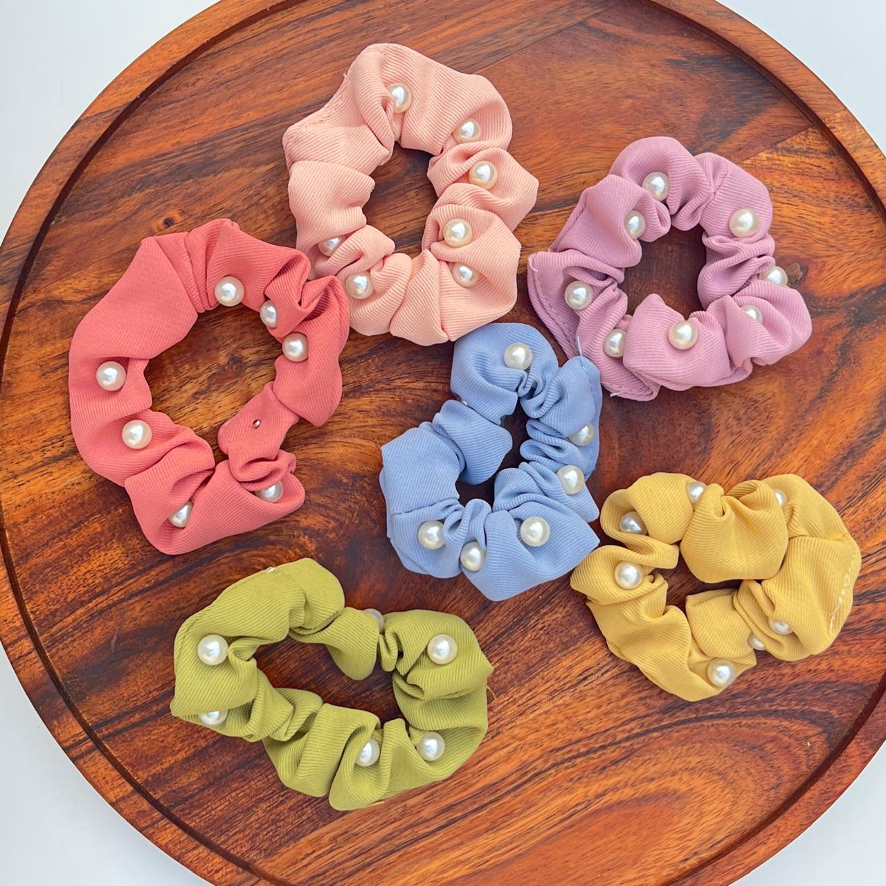 Pearl Knot Scrunchie Ponytail Hair Tie