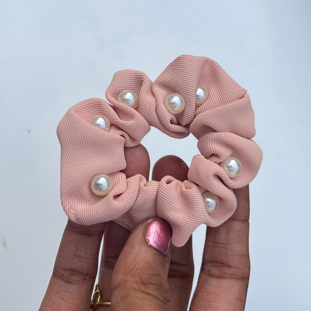 Pearl Knot Scrunchie Ponytail Hair Tie