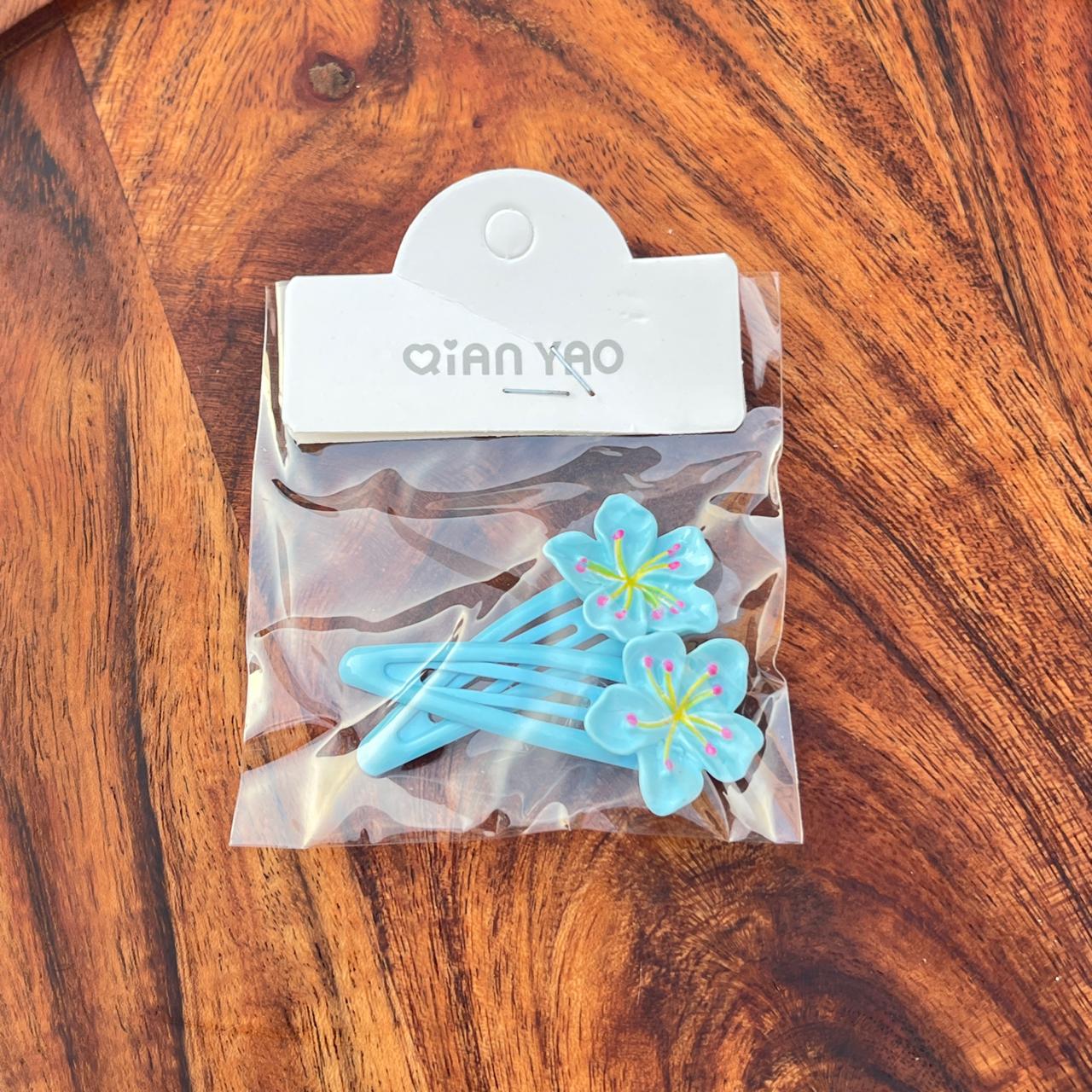 Cherry Blossom Flower Snap Hair Clips Set - Set of 2