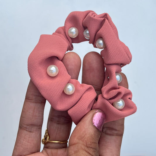 Pearl Knot Scrunchie Ponytail Hair Tie