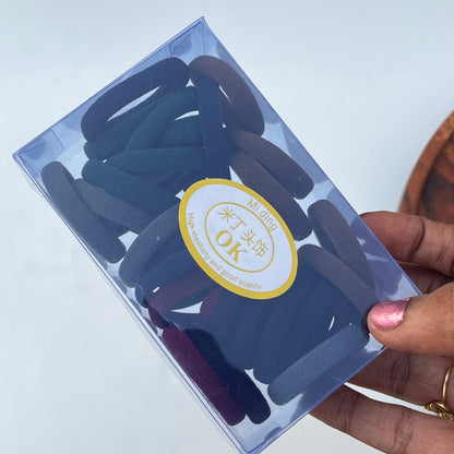 Soft Seamless Hair Rubber Bands Set in Organizer Box