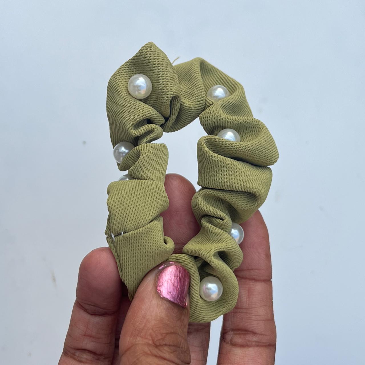 Pearl Knot Scrunchie Ponytail Hair Tie