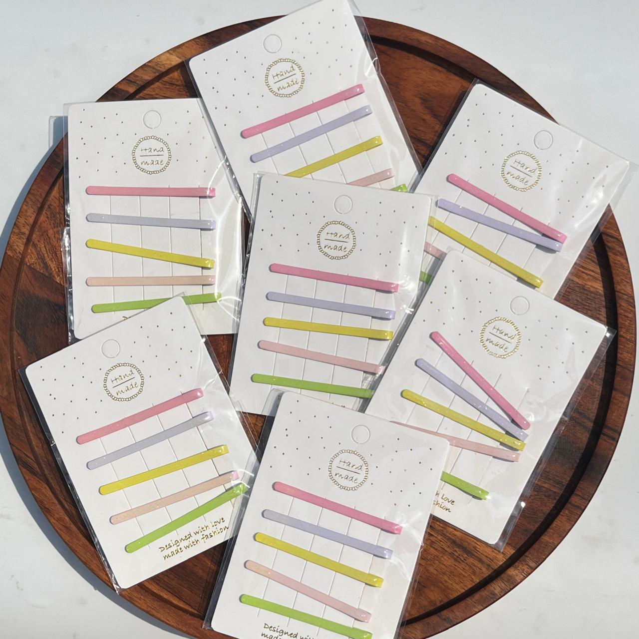 Pastel Minimal Snap Hair Pins - Pack of 5
