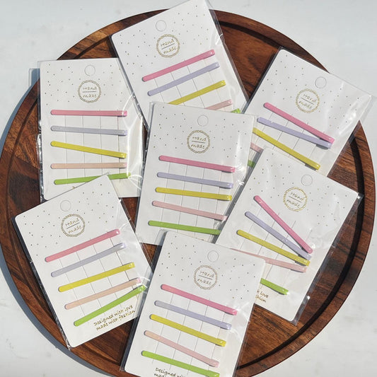 Pastel Minimal Snap Hair Pins - Pack of 5