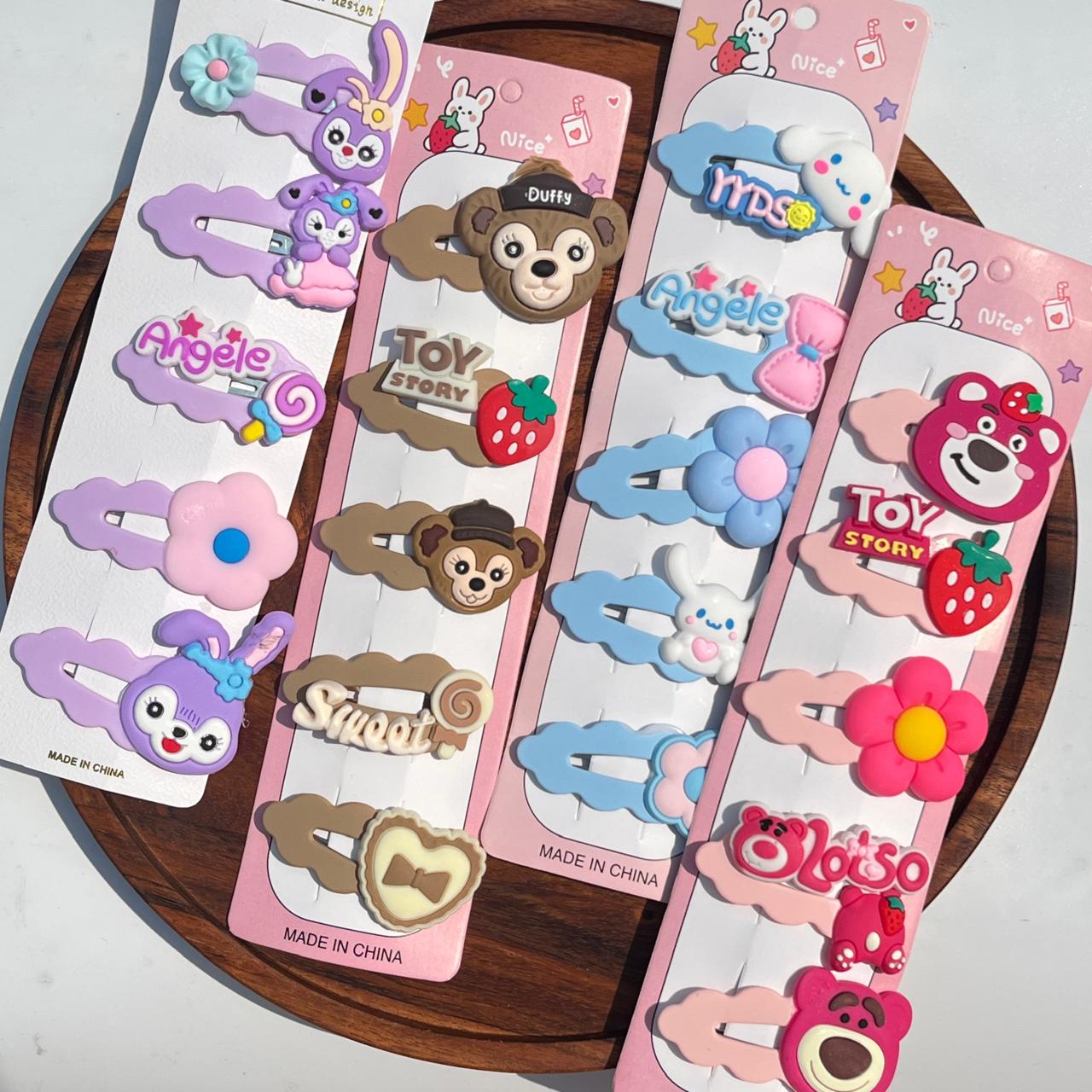 Cartoon Snap Hair Clips Set (Pack of 5)
