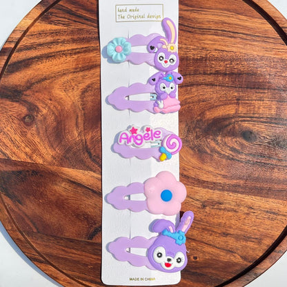 Cartoon Snap Hair Clips Set (Pack of 5)