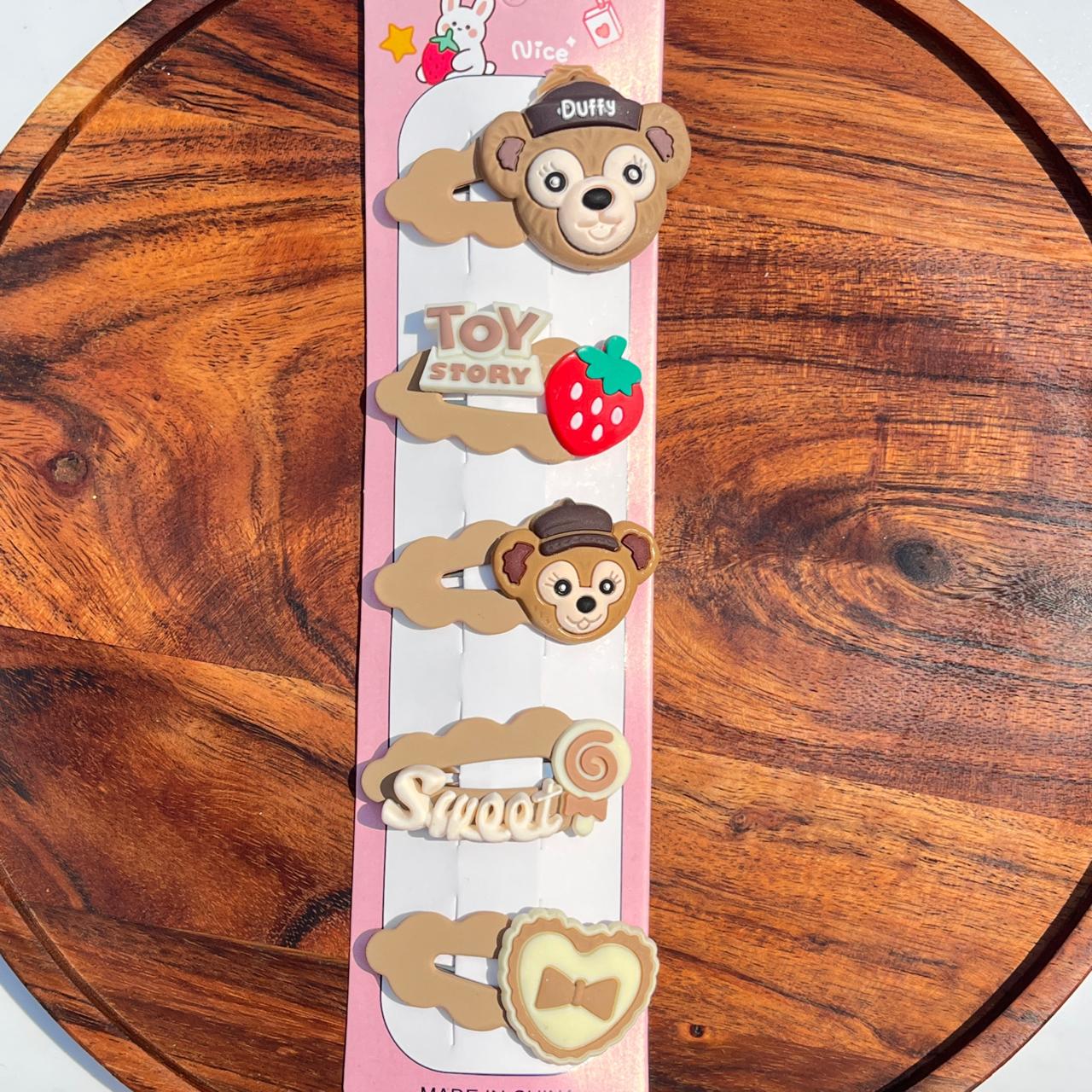 Cartoon Snap Hair Clips Set (Pack of 5)