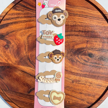 Cartoon Snap Hair Clips Set (Pack of 5)