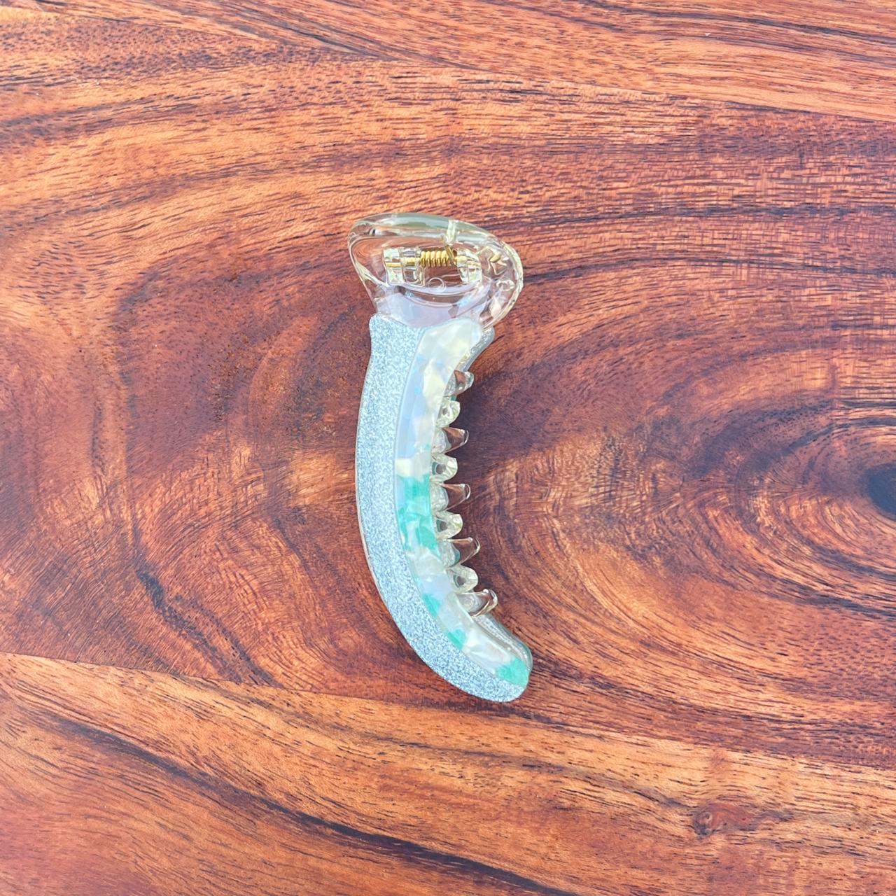 Boefini Marble Shimmer Curve Banana Hair Clip