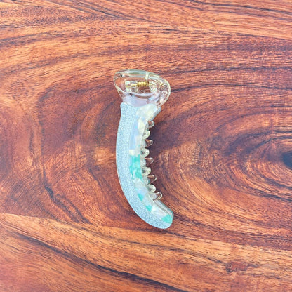 Boefini Marble Shimmer Curve Banana Hair Clip