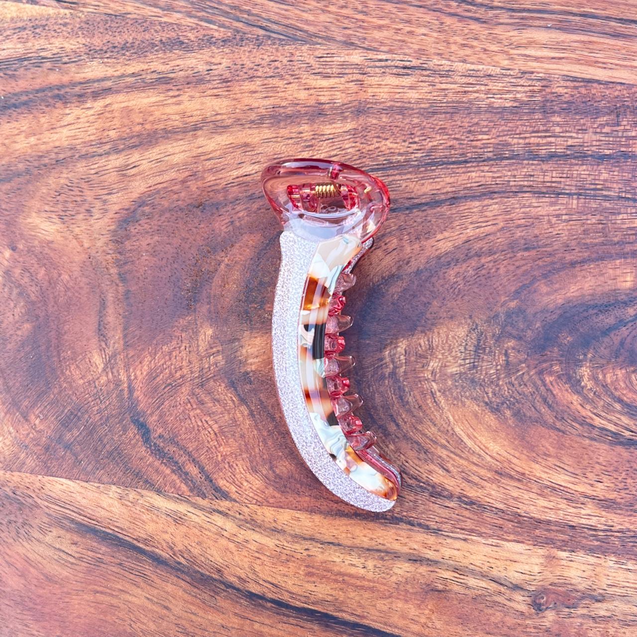 Boefini Marble Shimmer Curve Banana Hair Clip
