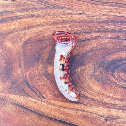 Boefini Marble Shimmer Curve Banana Hair Clip