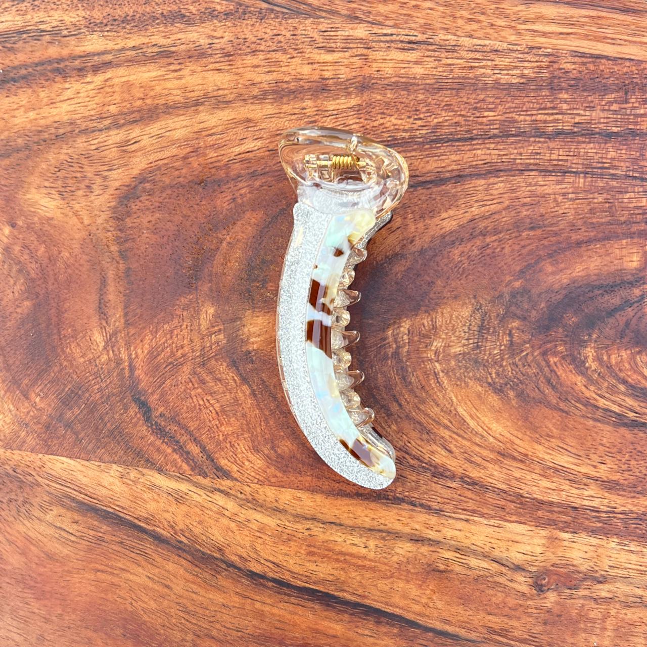 Boefini Marble Shimmer Curve Banana Hair Clip