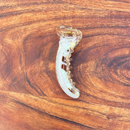 Boefini Marble Shimmer Curve Banana Hair Clip