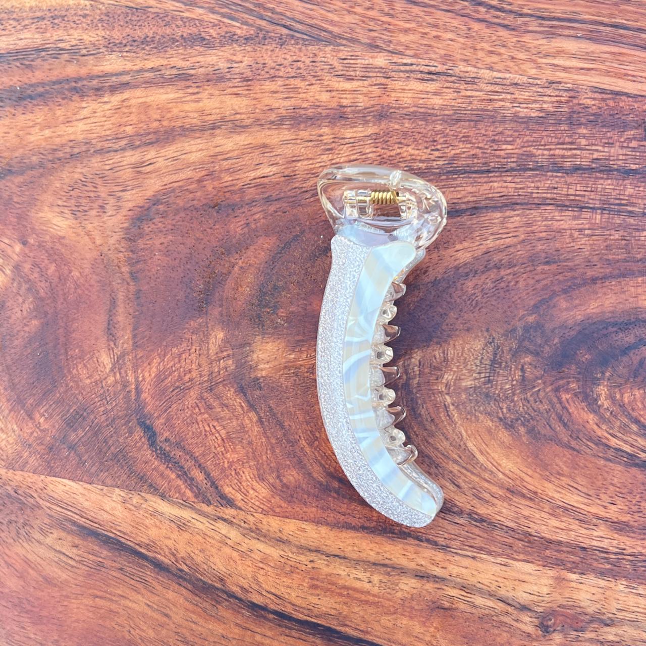 Boefini Marble Shimmer Curve Banana Hair Clip