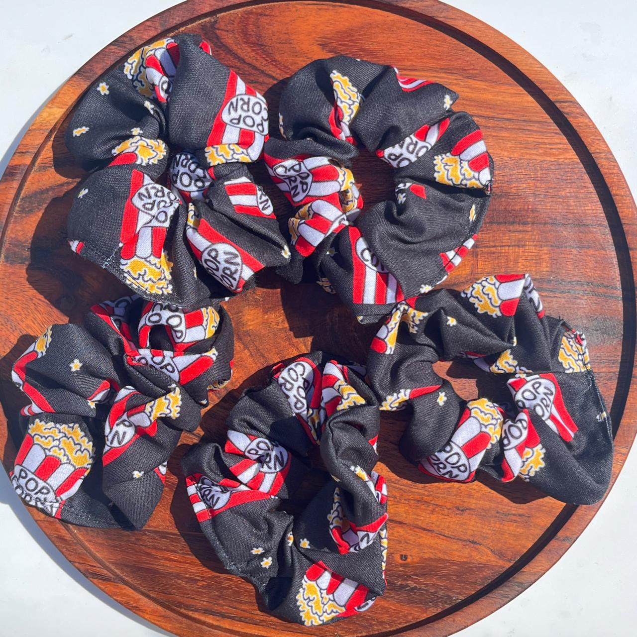 Popcorn Party Printed Scrunchie