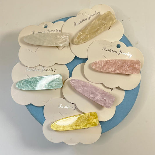 Pastel Marble Snap Hair Clip