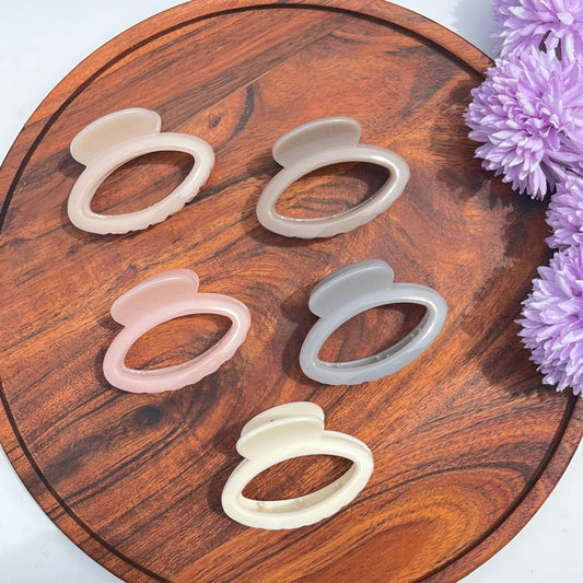 Boefini Oval Arch Hair Claw - Nude colors 6.5cm