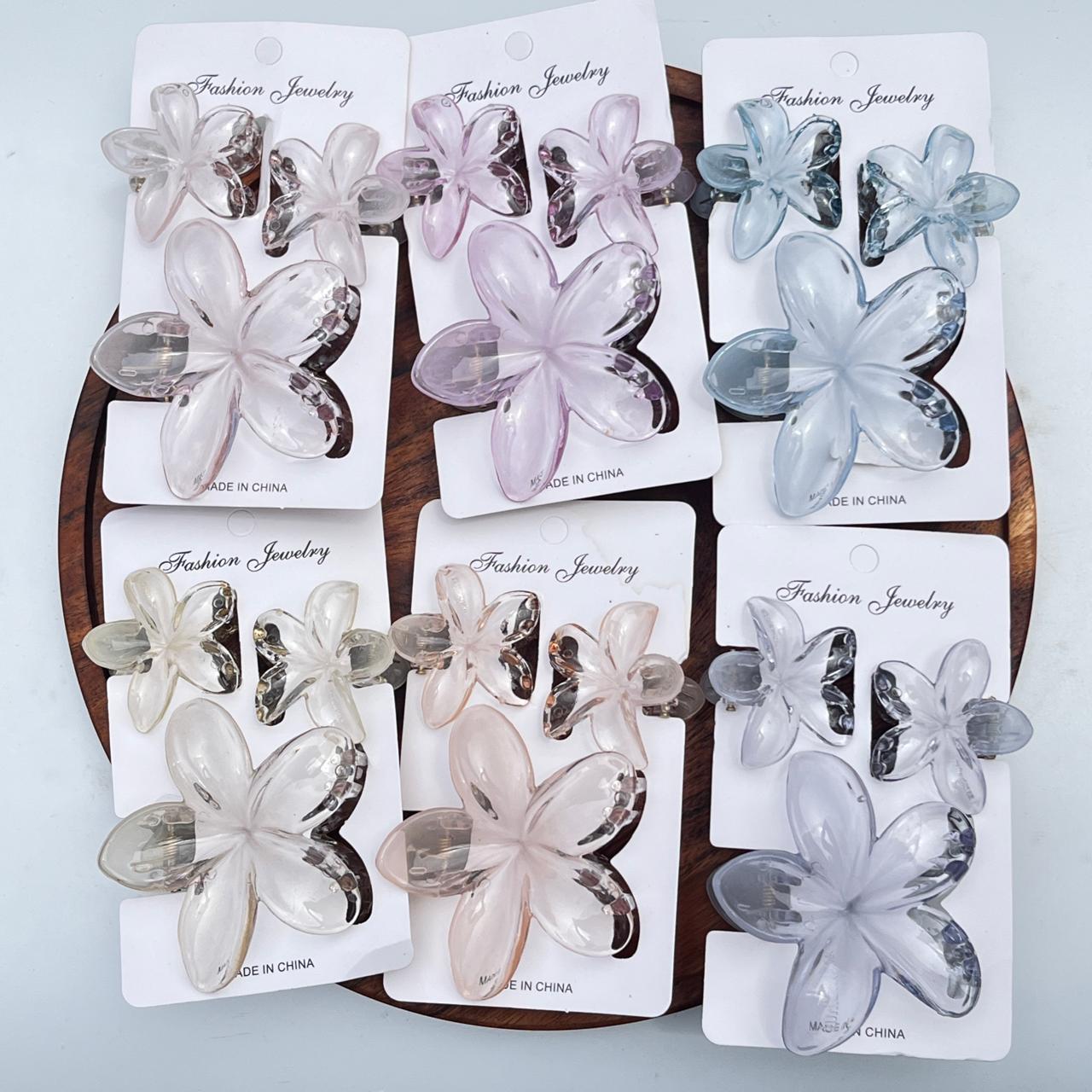 Glossy Flower Hair Claw Combo
