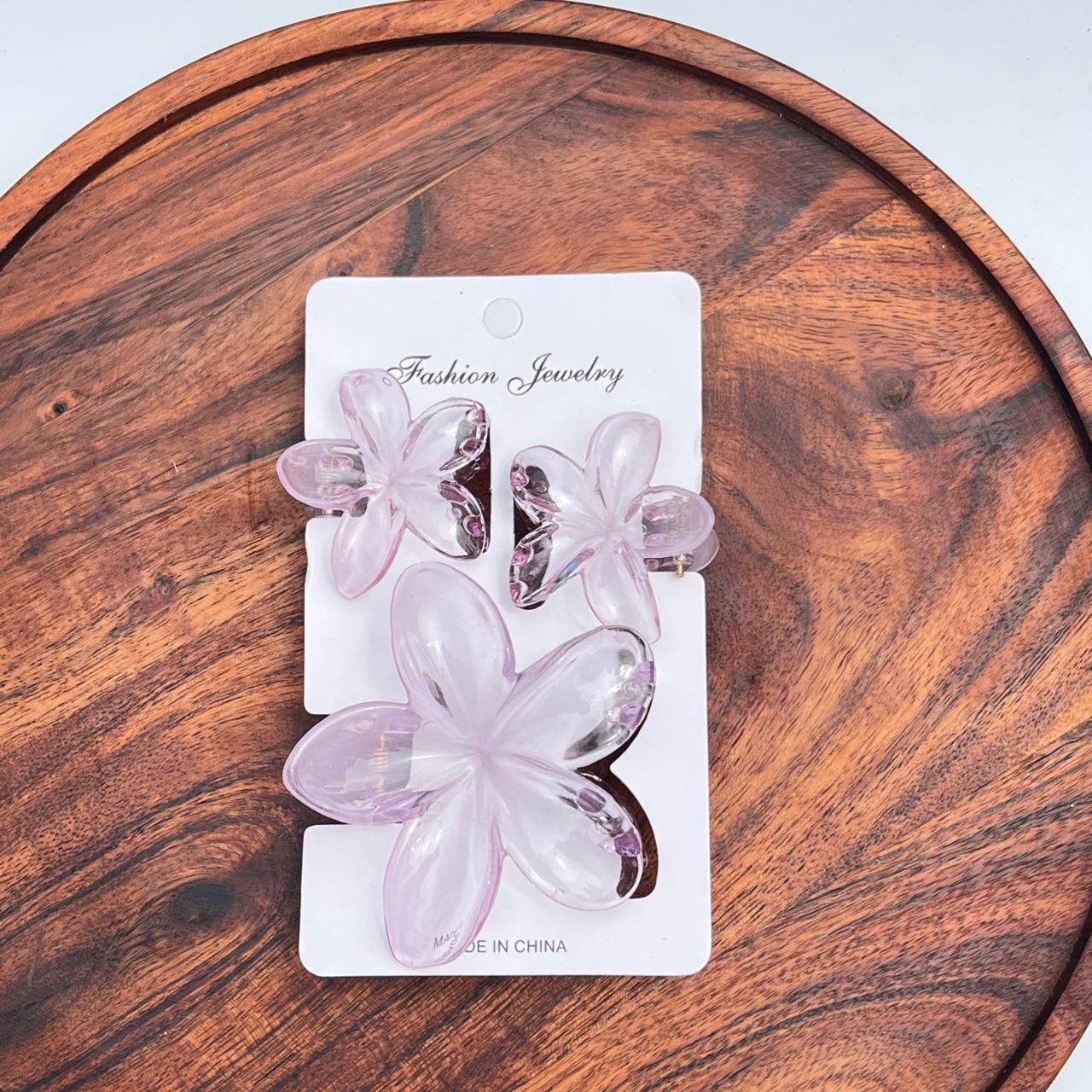 Glossy Flower Hair Claw Combo