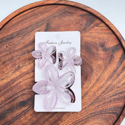 Glossy Flower Hair Claw Combo