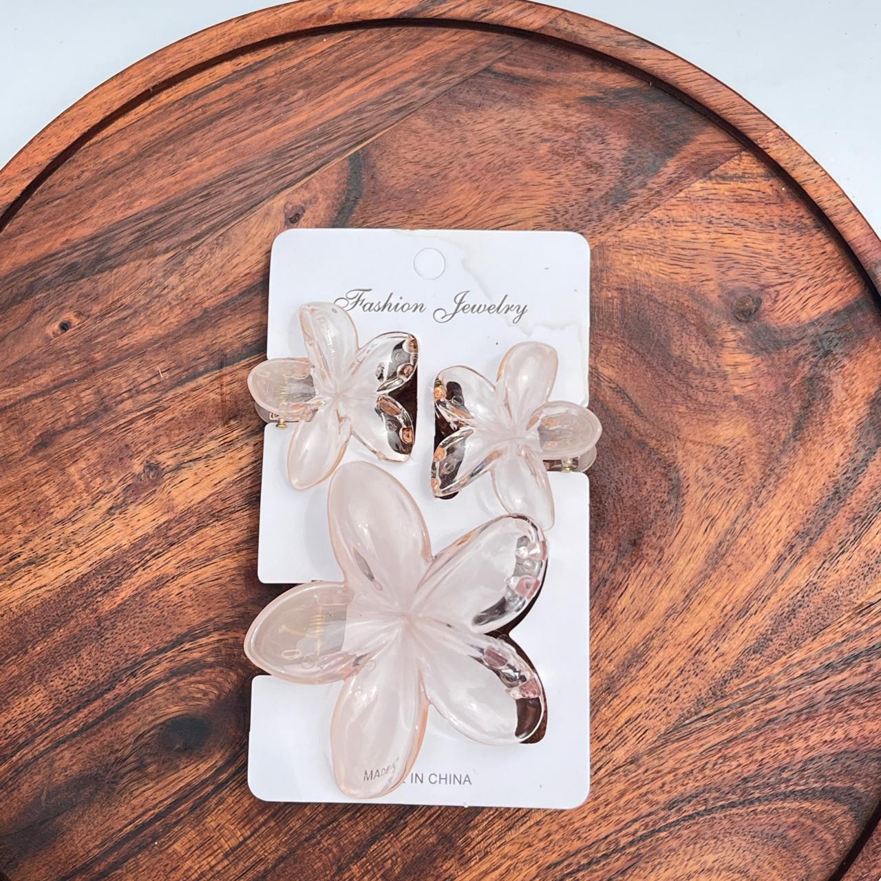 Glossy Flower Hair Claw Combo