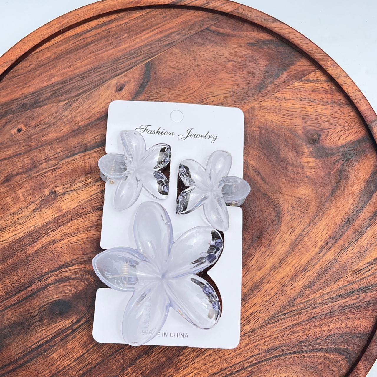 Glossy Flower Hair Claw Combo