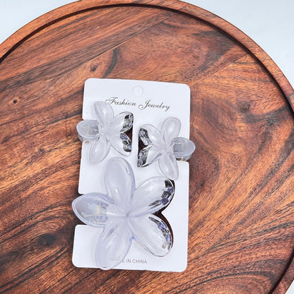 Glossy Flower Hair Claw Combo