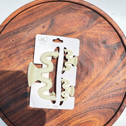 Zigzag Claw Clip Combo Set