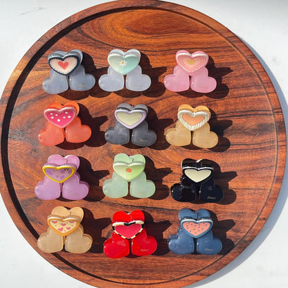 Honey Heart Accent Hair Claw - Medium 5cm