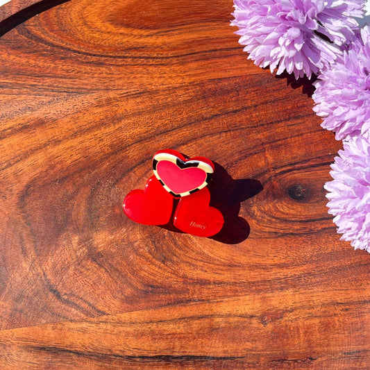 Honey Heart Accent Hair Claw - Medium 5cm