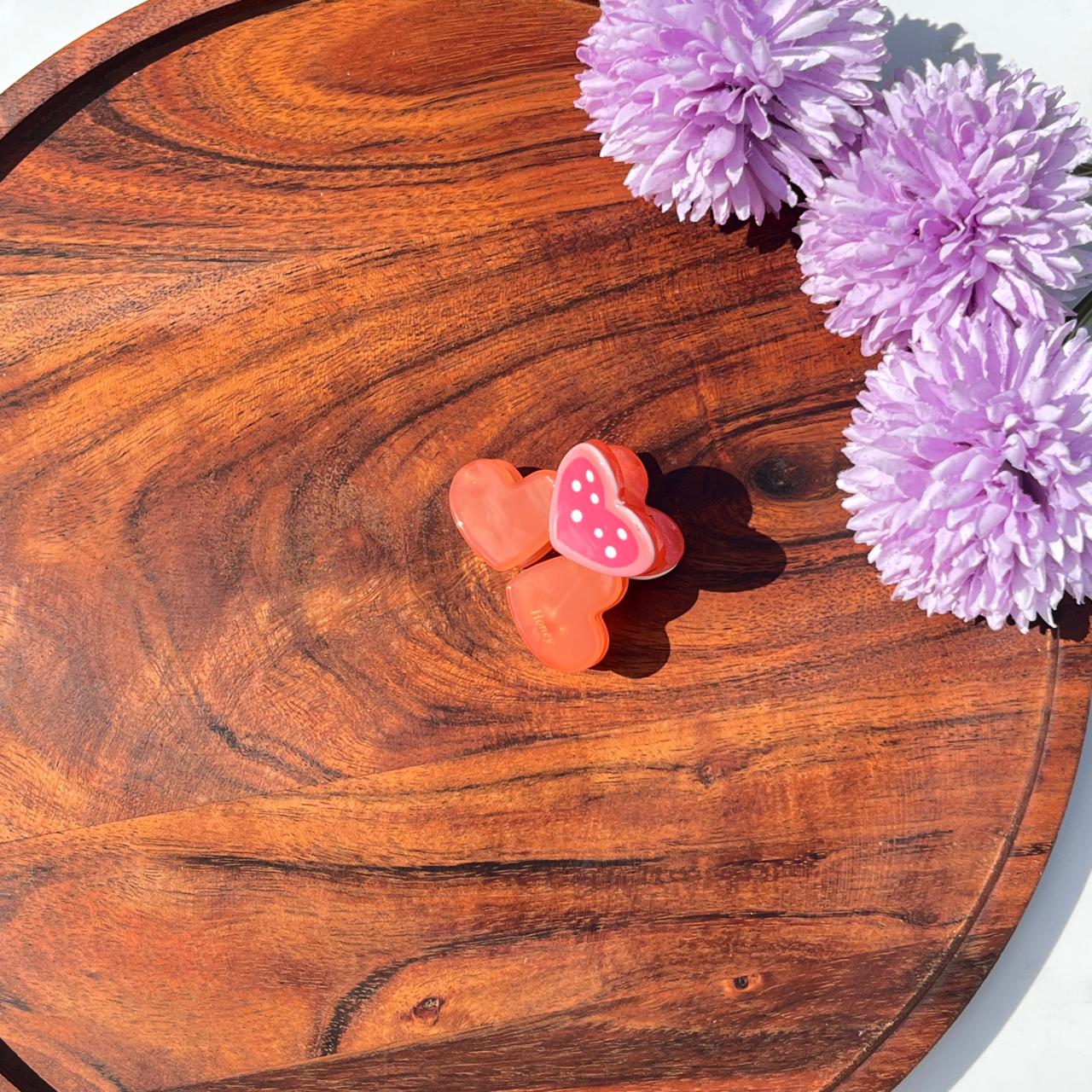 Honey Heart Accent Hair Claw - Medium 5cm