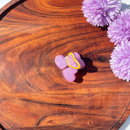 Honey Heart Accent Hair Claw - Medium 5cm