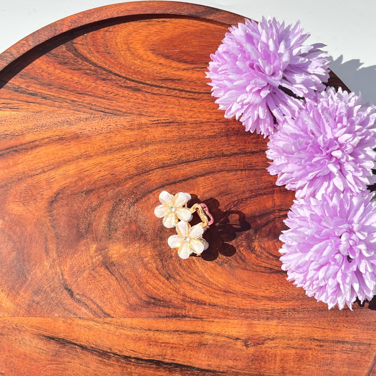 Crystal Daisy Metal Hair Clutcher - small