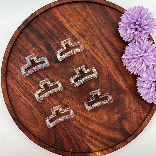 Boefini Floral Transparent Hair Clutcher - small to medium