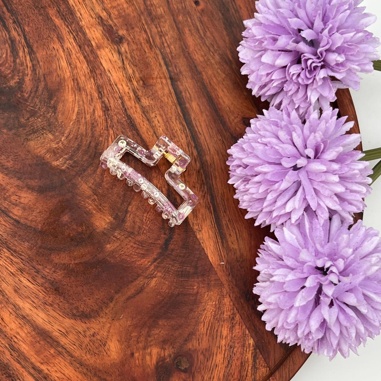 Boefini Floral Transparent Hair Clutcher - small to medium