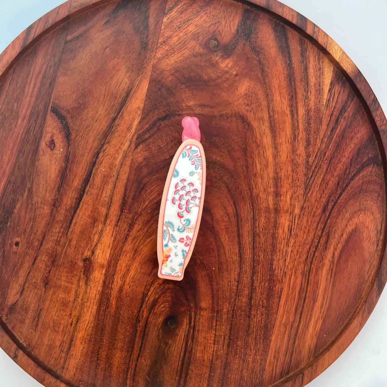 Honey Vintage Bloom Printed Banana Clip - 10cm