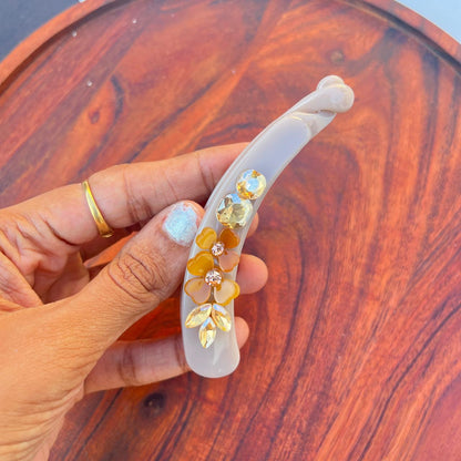 Boefini Blossom Crystal Banana Clip Collection -10cm