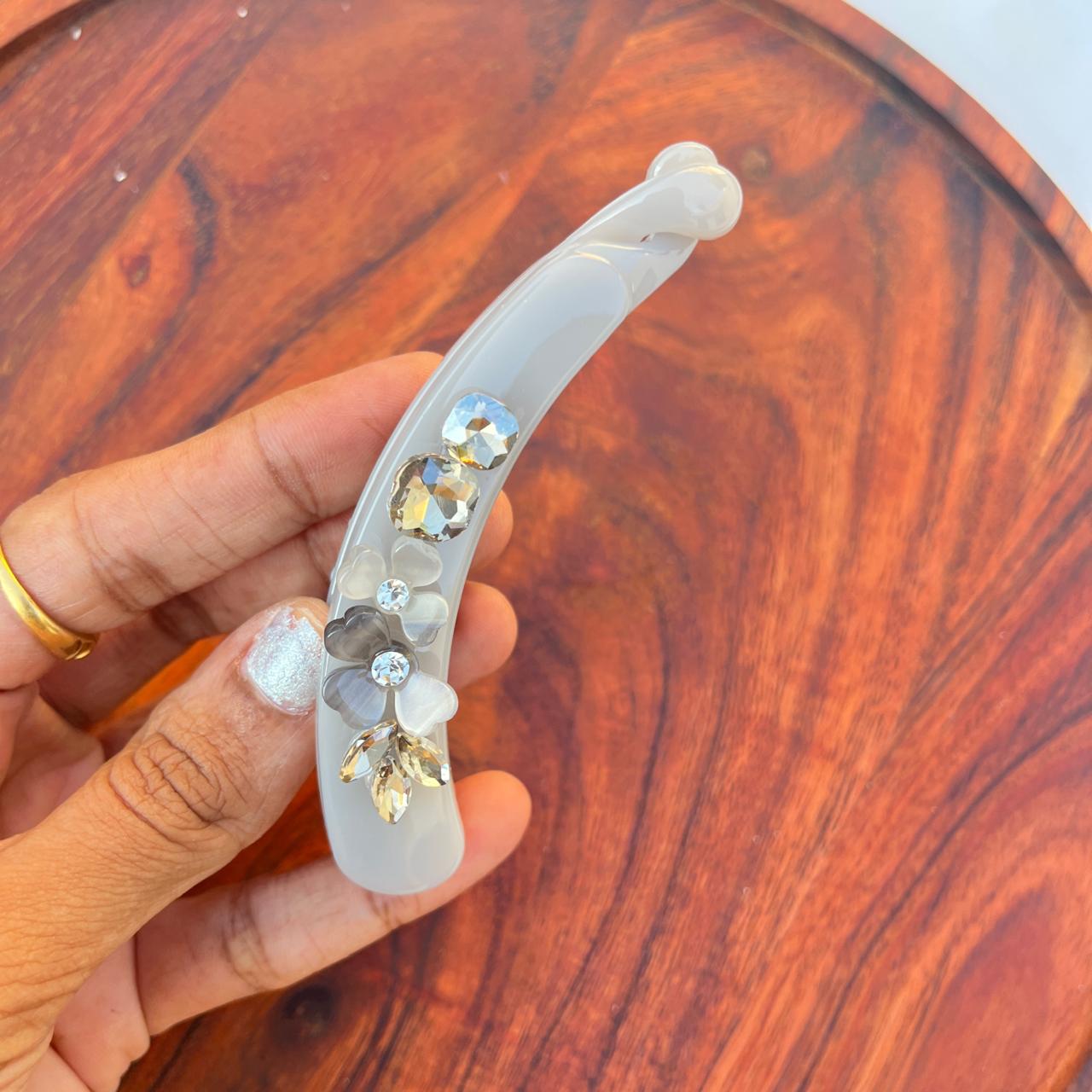 Boefini Blossom Crystal Banana Clip Collection -10cm