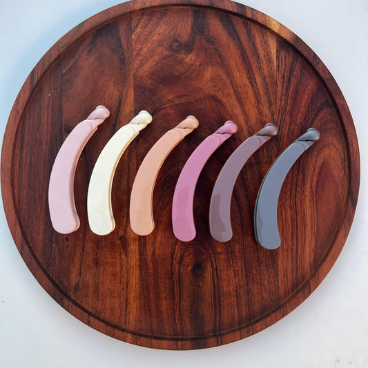 Pastel Curve Shimmer Banana Clip Collection - 10cm