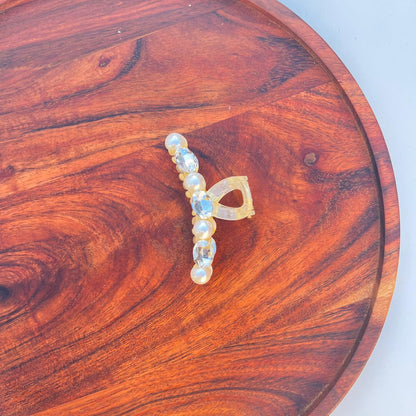 Crystal Pearl Hair Claw - Medium
