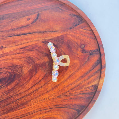 Crystal Pearl Hair Claw - Medium